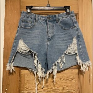 Distressed Denim Women Shorts